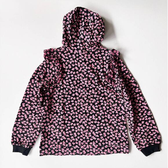 Sandy Liang x Target Floral Ruffle Shoulder Hoodie Sweatshirt Pink Black Size XS - Picture 6 of 12